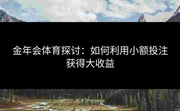 金年会体育探讨：如何利用小额投注获得大收益